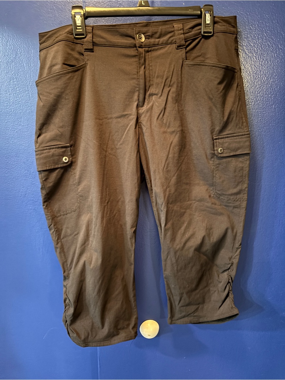 Eddie Bauer Black Cargo Hiking Capris Size 16